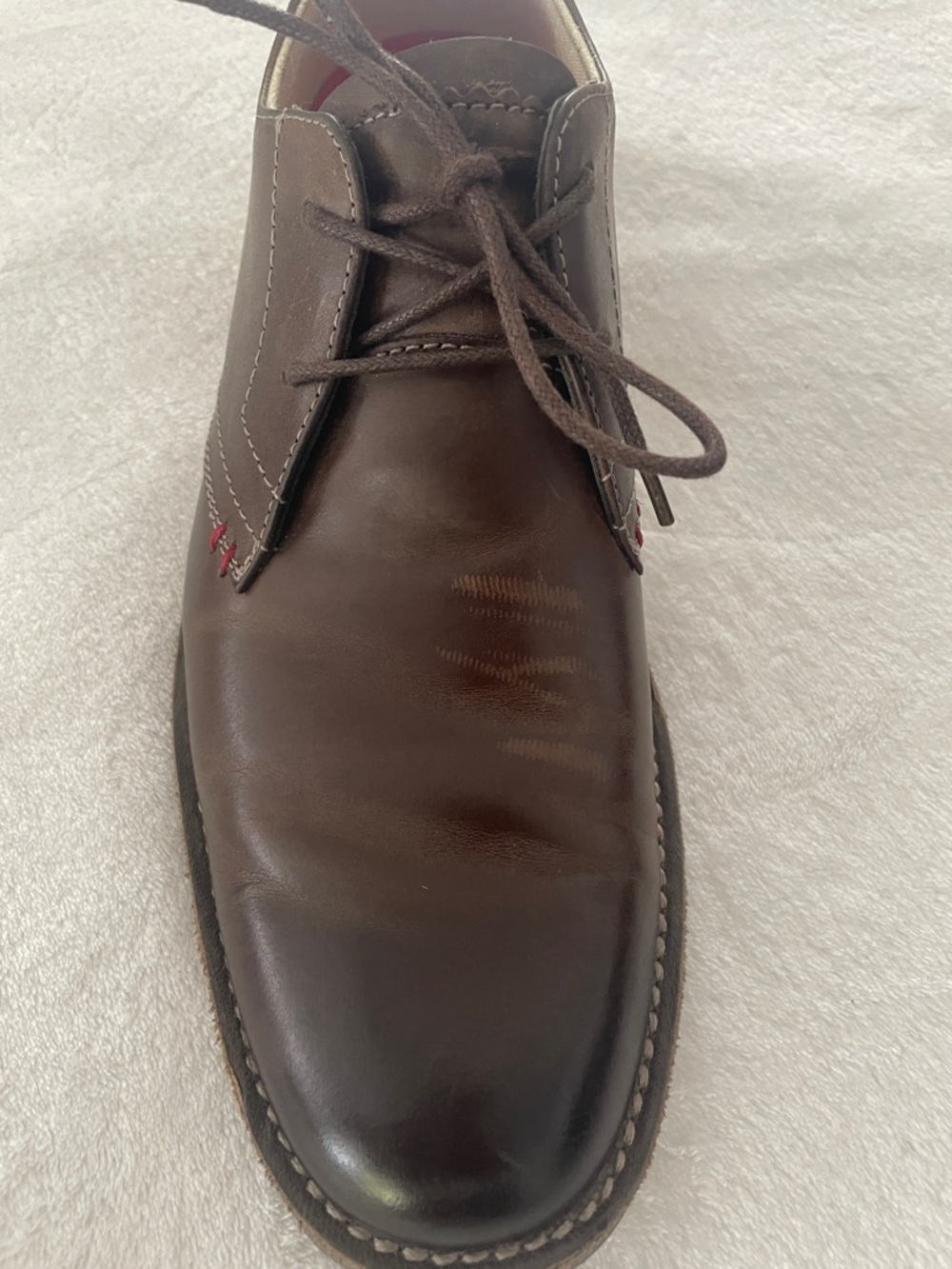 Original Penguin Men's Dark Brown Leather Lace-Up Oxfords - Picture 3 of 13